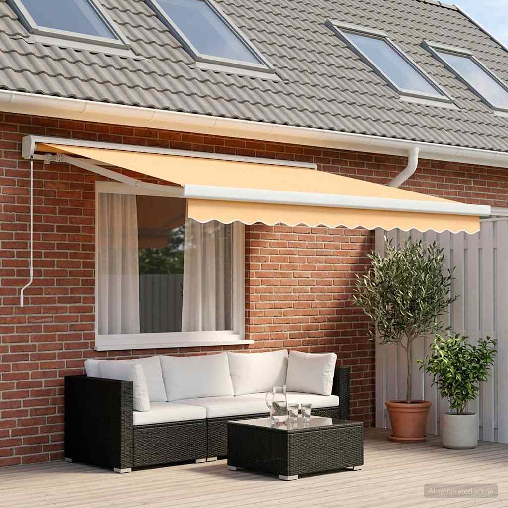 Tenda retrattile Sabbia 350 x 250 cm Tela e Alluminio | homemem39