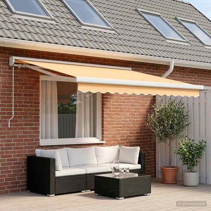Tenda retrattile Sabbia 350 x 250 cm Tela e Alluminio | homemem39