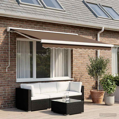 Tenda retrattile Tortora 350 x 250 cm Tela e Alluminio | homemem39