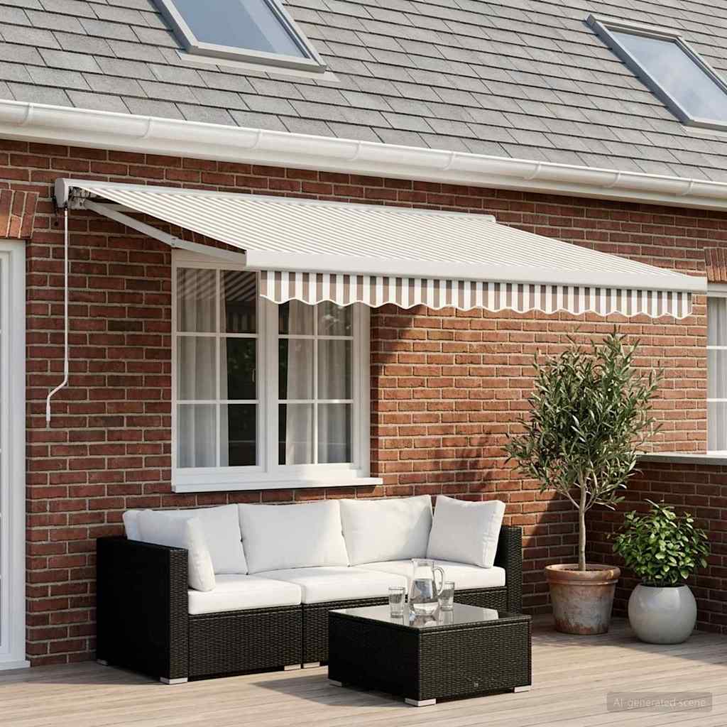 Tenda retrattile Grigio chiaro e bianco 350 x 250 cm | homemem39