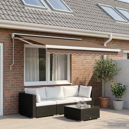 Tenda retrattile Tortora 350 x 250 cm Tessuto e Metallo | homemem39