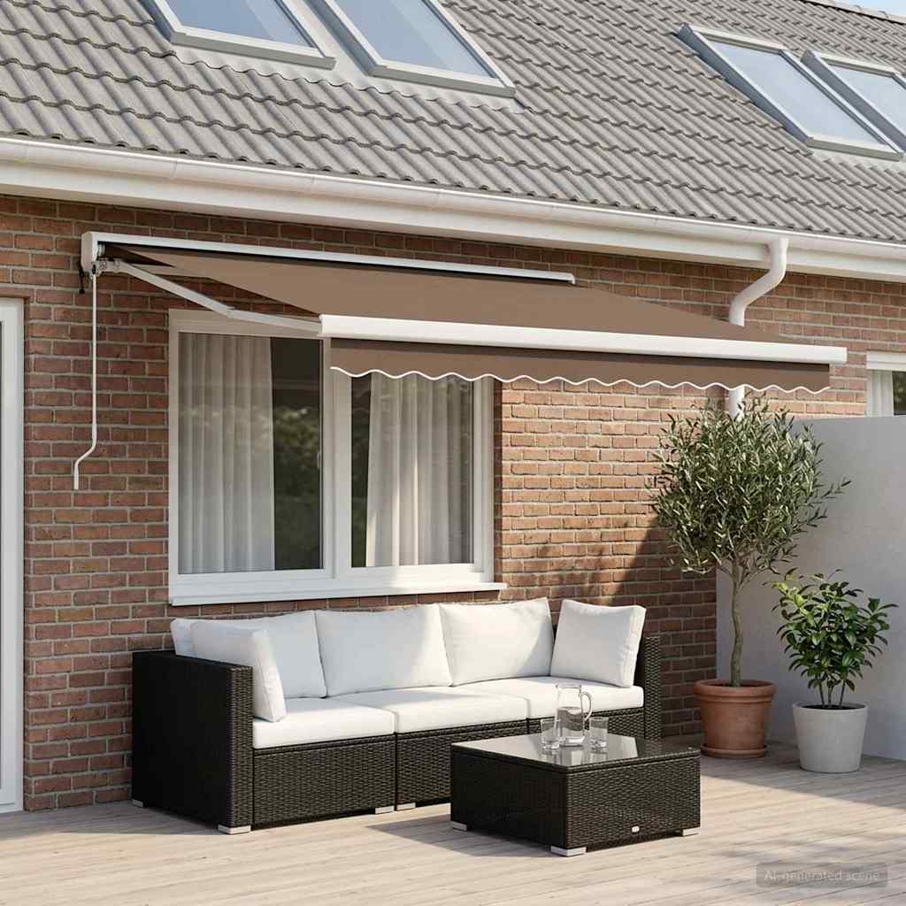 Tenda retrattile Tortora 300 x 250 cm Tessuto e Metallo | homemem39
