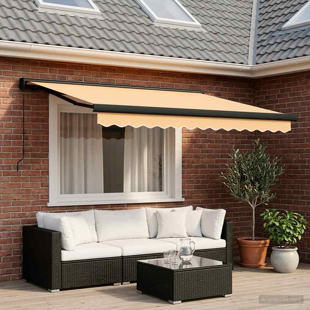 Tenda retrattile Sabbia 350 x 250 cm Tela e Alluminio | homemem39