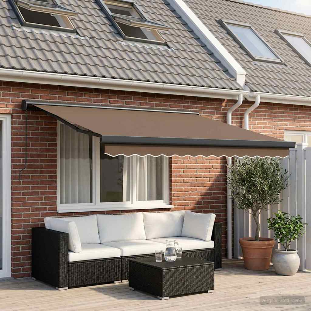 Tenda retrattile Tortora 300 x 250 cm Tela e Alluminio | homemem39