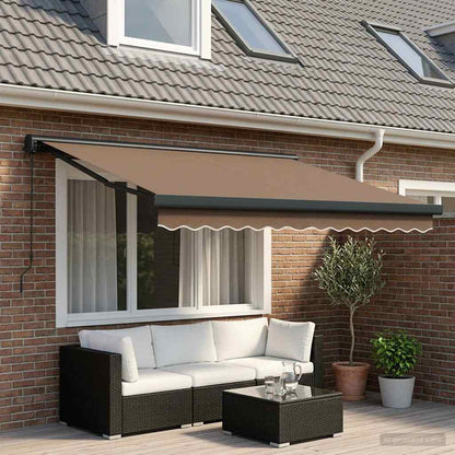 Tenda retrattile Tortora 300 x 250 cm Tessuto e Metallo | homemem39