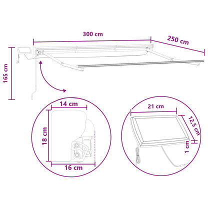 Cornice per Tenda Manuale con LED Tortora 3 x 2,5 m