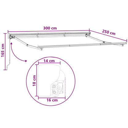Cornice per Tenda Manuale con LED Sabbia 3 x 2,5 m | homemem39