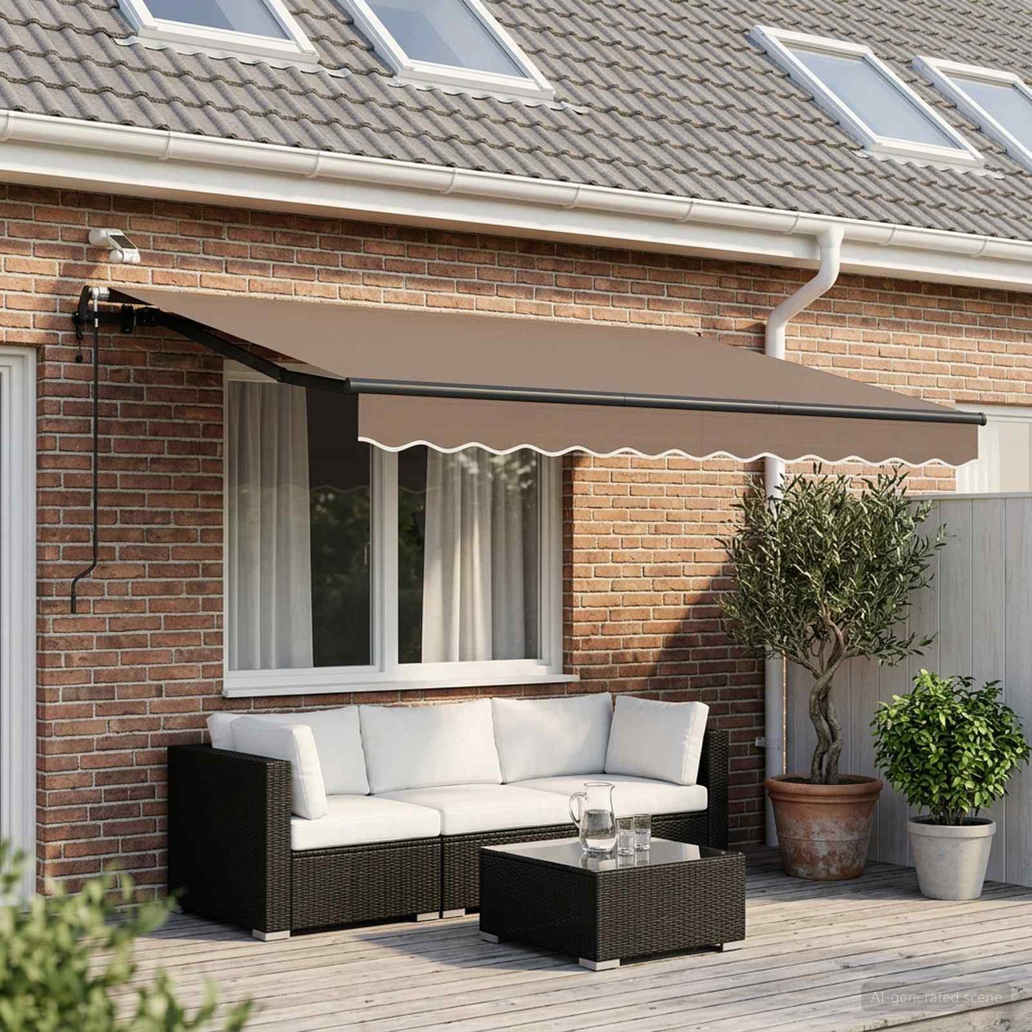 Tenda retrattile Tortora 350 x 250 cm Poliestere