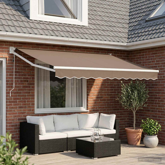 Tenda retrattile Tortora 3,5 x 2,5 m Poliestere e Metallo - homemem39