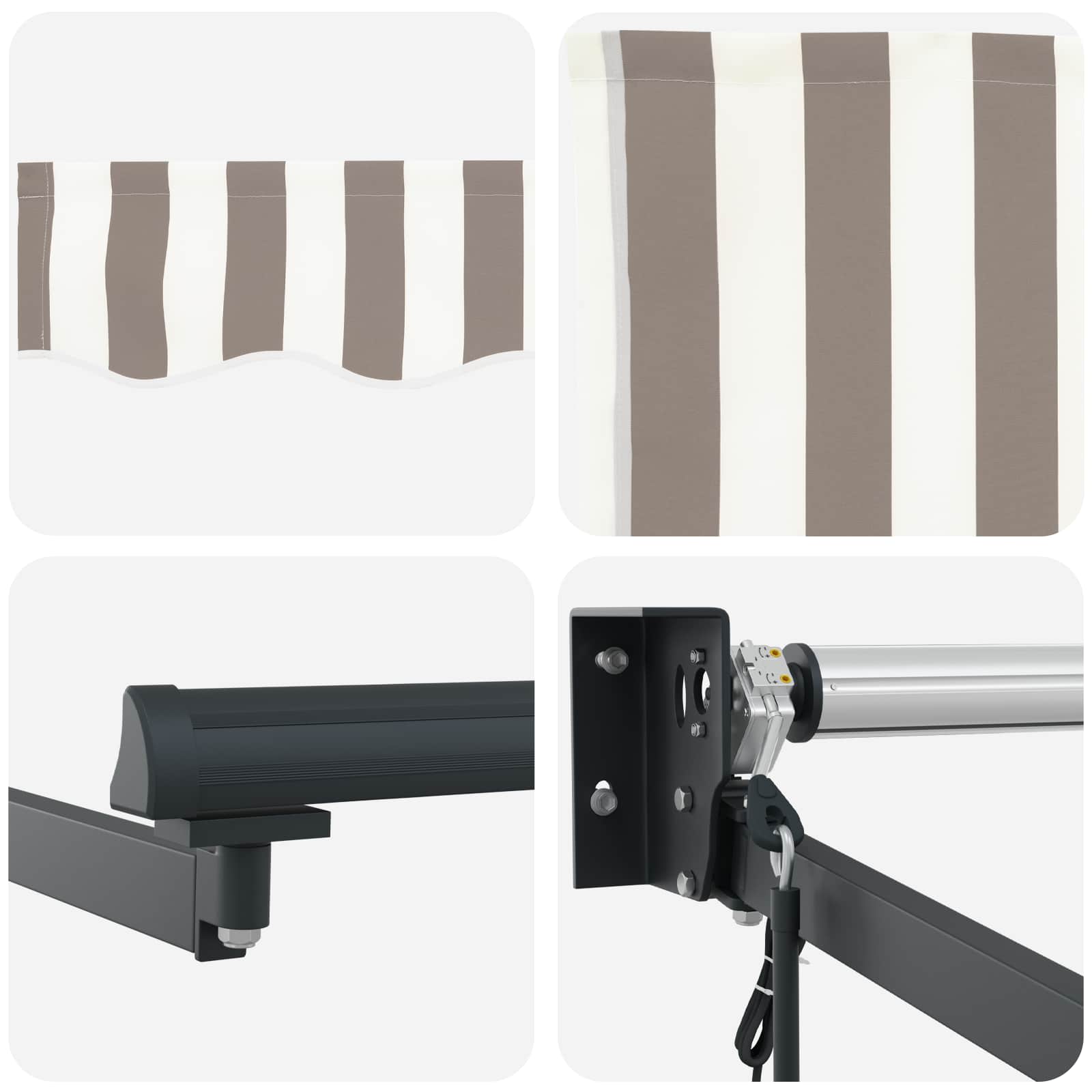 Tenda retrattile Grigio chiaro e bianco 3,5 x 2,5 m | homemem39