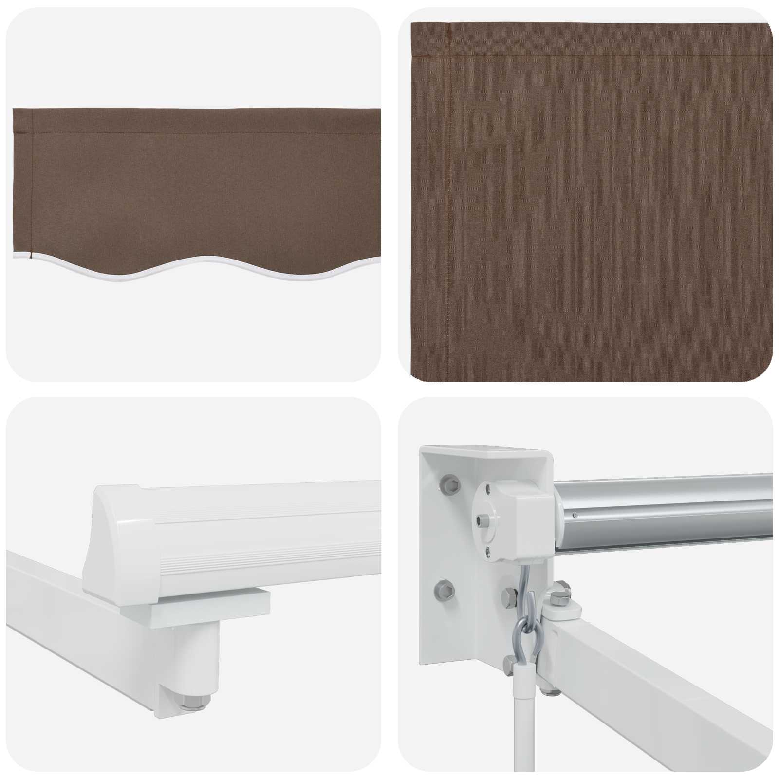 Tenda retrattile manuale con LED Tortora | homemem39