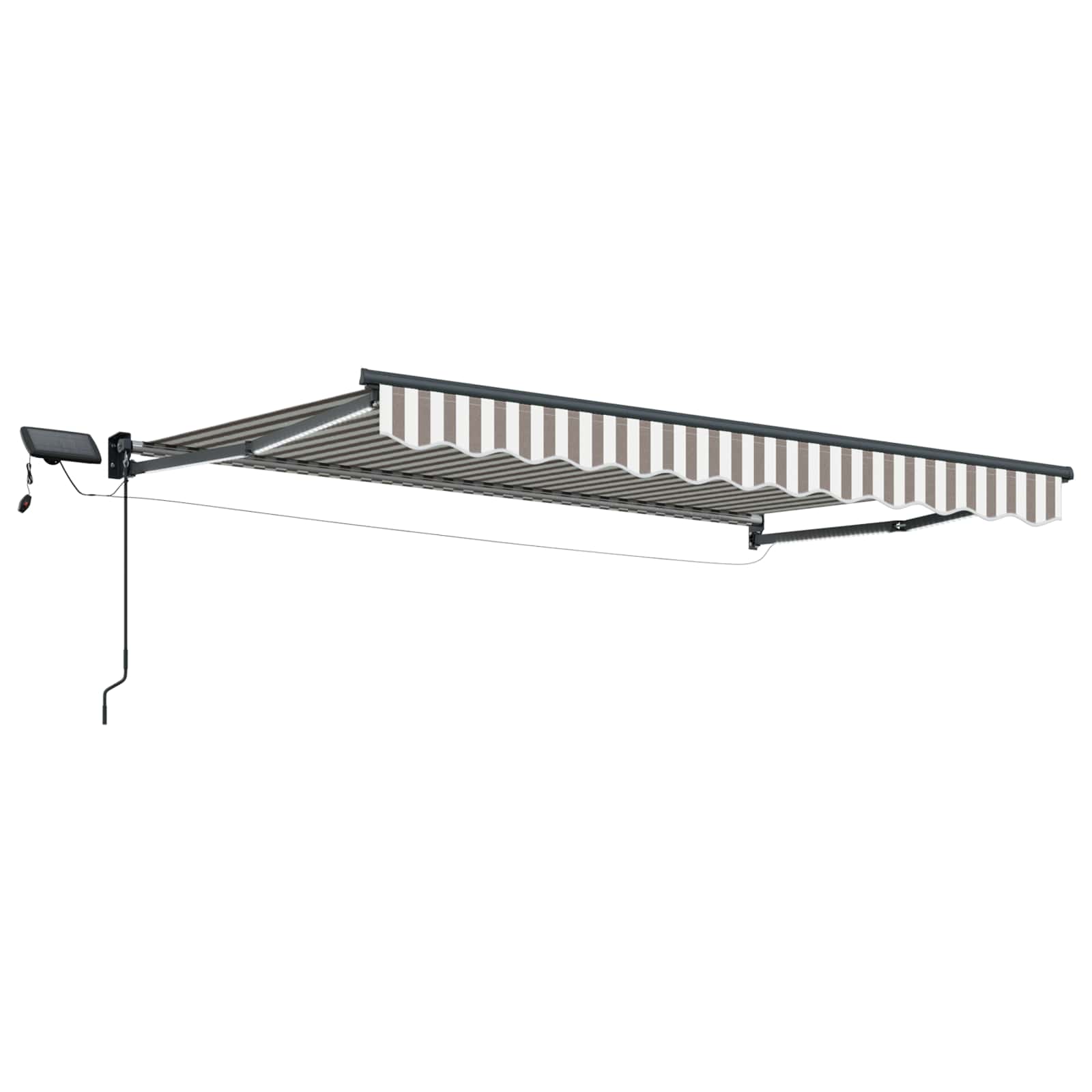 Tenda retrattile manuale con LED Grigio chiaro e bianco | homemem39