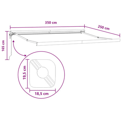 Tenda retrattile Sabbia 350 x 250 cm Tessuto e Metallo | homemem39
