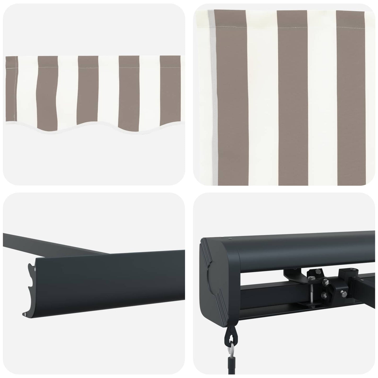 Tenda retrattile Grigio chiaro e bianco 350 x 250 cm | homemem39