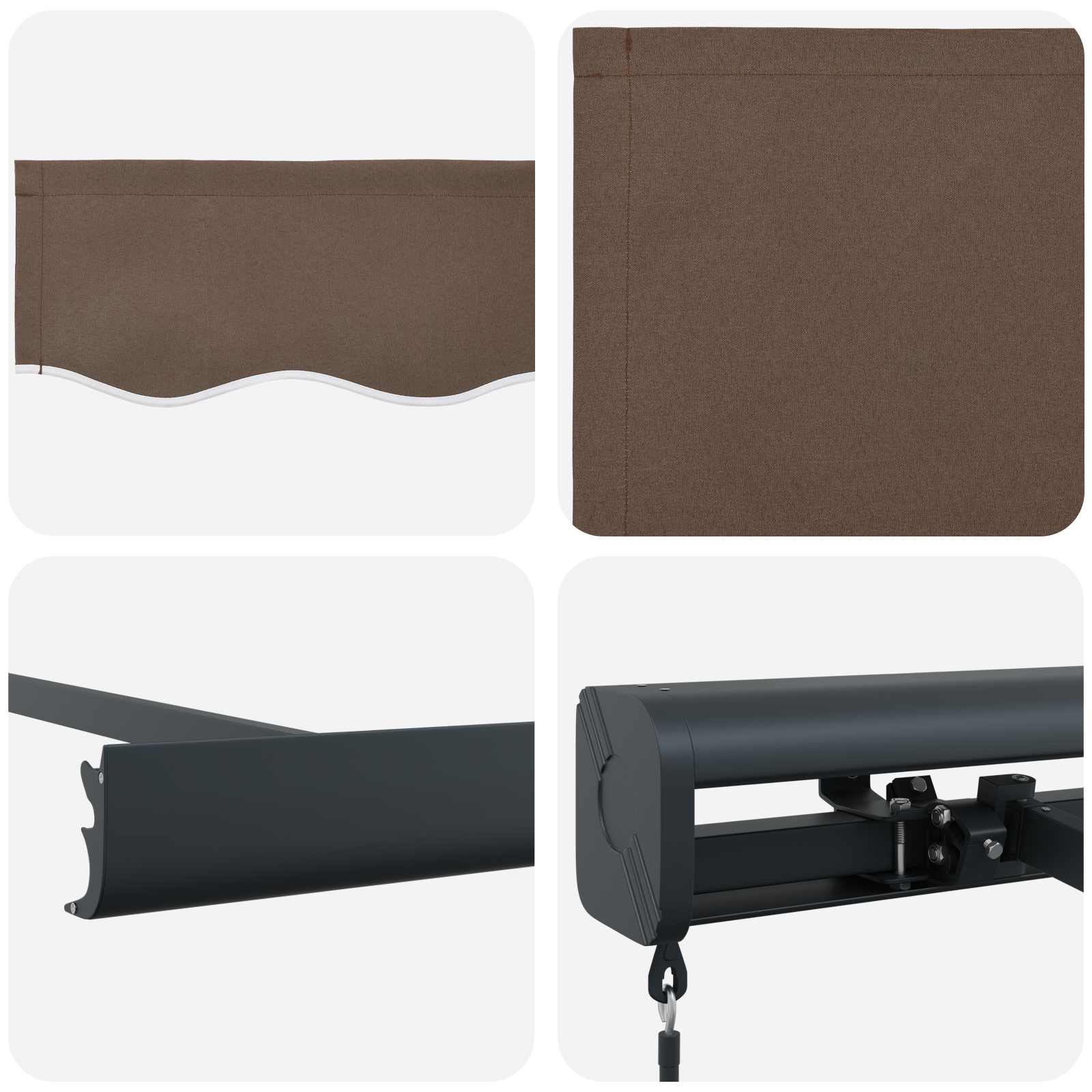 Tenda retrattile Tortora 350 x 250 cm Tela e Alluminio | homemem39
