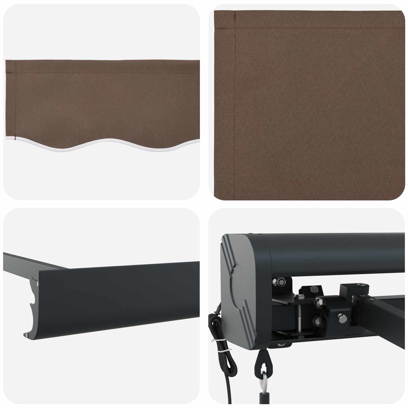 Tenda retrattile Tortora 350 x 250 cm Tessuto e Metallo | homemem39
