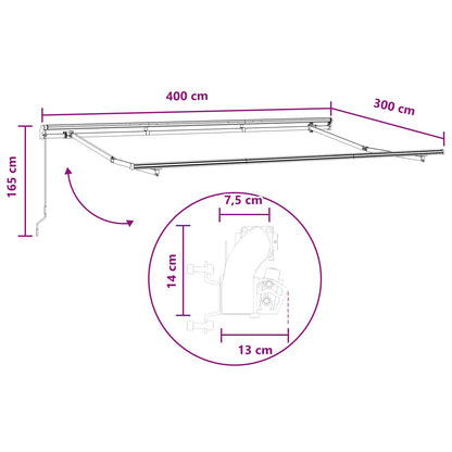 Tenda retrattile Sabbia 4 × 3 m Poliestere e Alluminio | homemem39