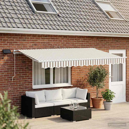 Tenda retrattile Grigio chiaro e bianco 450 × 350 cm | homemem39