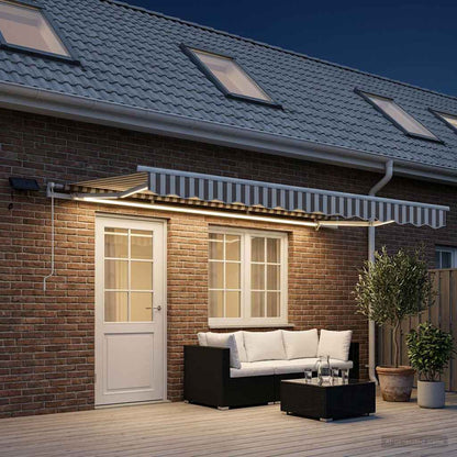 Tenda retrattile Grigio chiaro e bianco 600 × 350 cm | homemem39