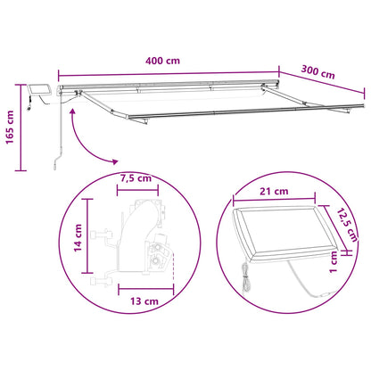 Tenda retrattile Sabbia 400 × 300 cm Tessuto e Alluminio | homemem39