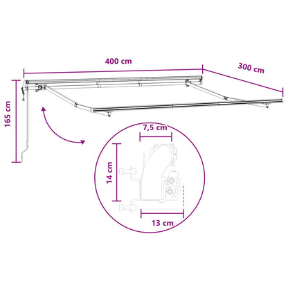 Tenda retrattile Tortora 4 × 3 m Tessuto e Alluminio | homemem39