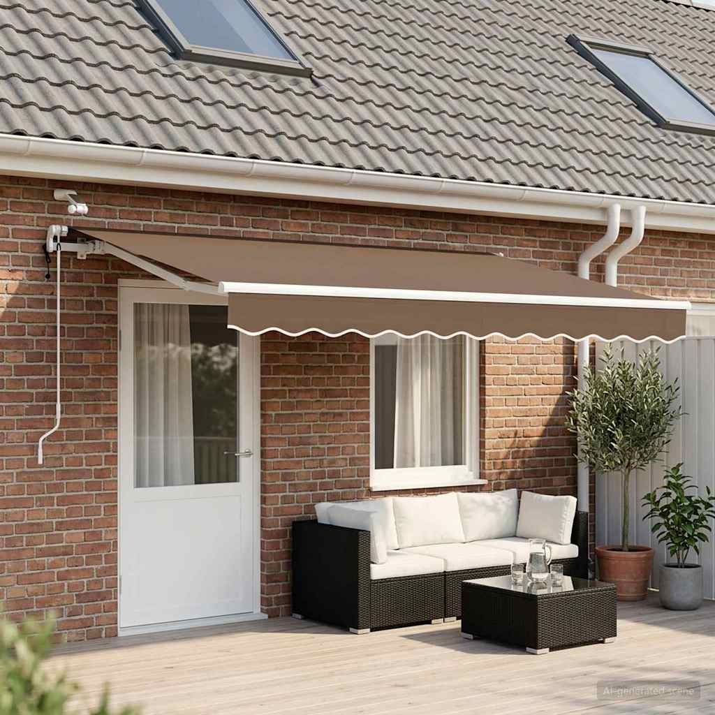 Tenda retrattile Tortora 400 × 350 cm Poliestere | homemem39