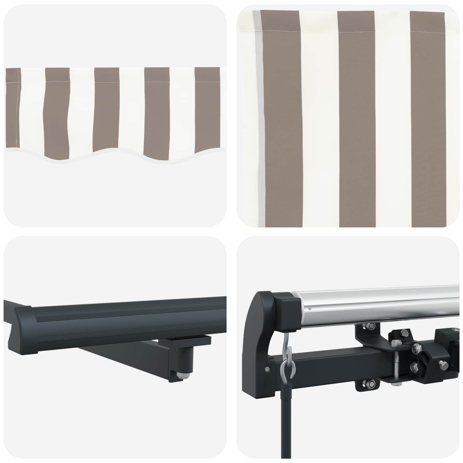 Tenda retrattile Grigio chiaro e bianco 400 × 300 cm | homemem39