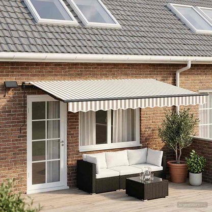 Tenda retrattile Grigio chiaro e bianco 450 × 350 cm | homemem39