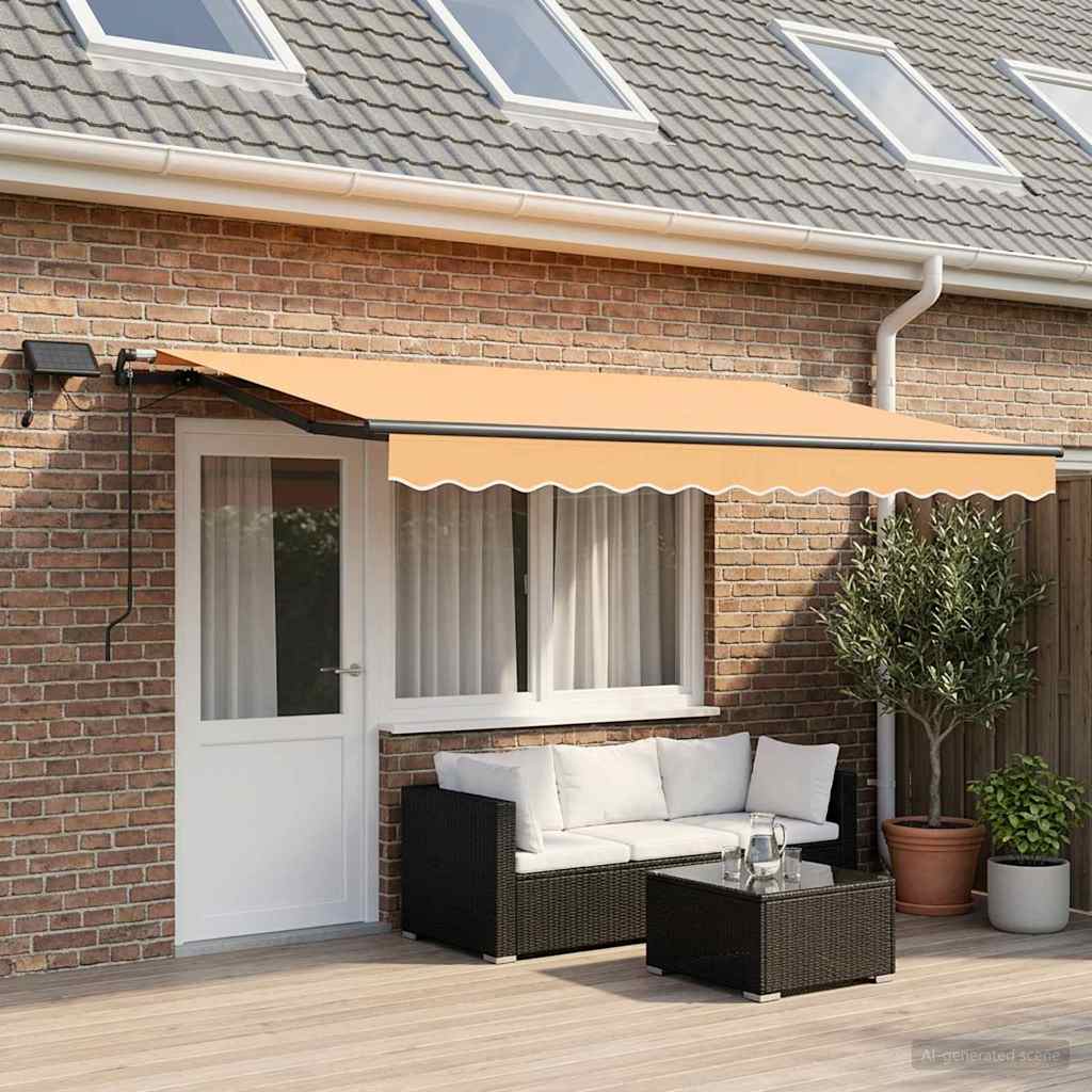 Tenda retrattile Sabbia 450 × 350 cm Tessuto e Alluminio | homemem39