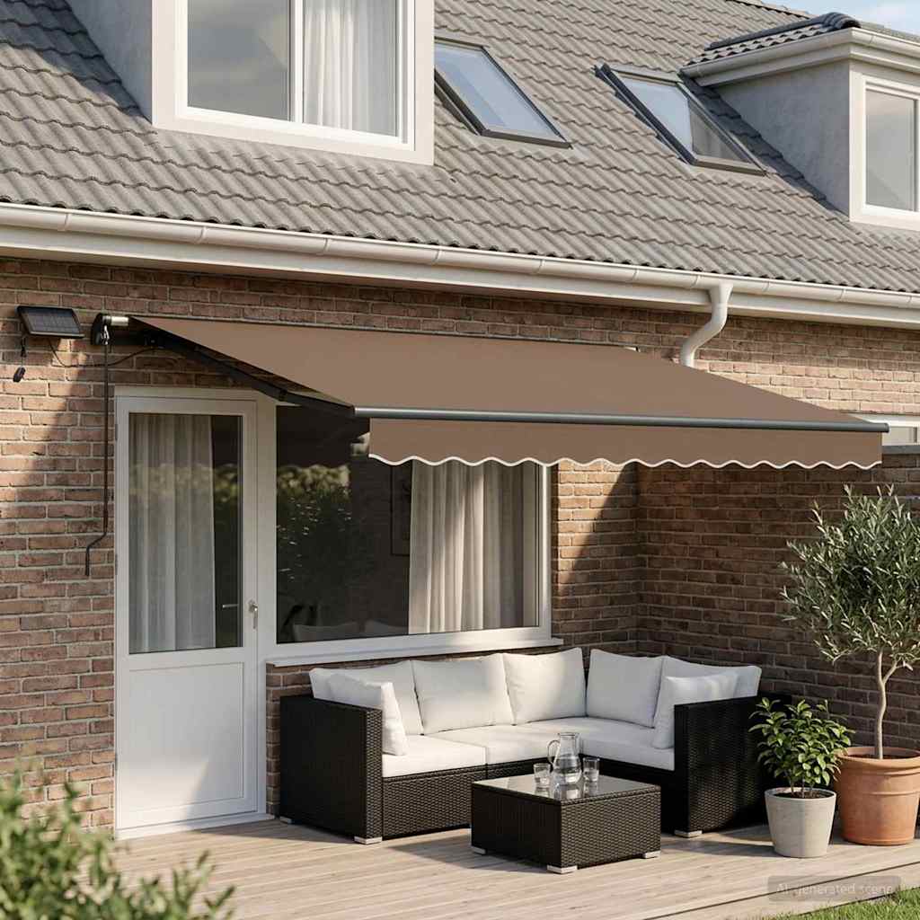 Tenda retrattile Tortora 600 × 350 cm Tessuto e Alluminio | homemem39