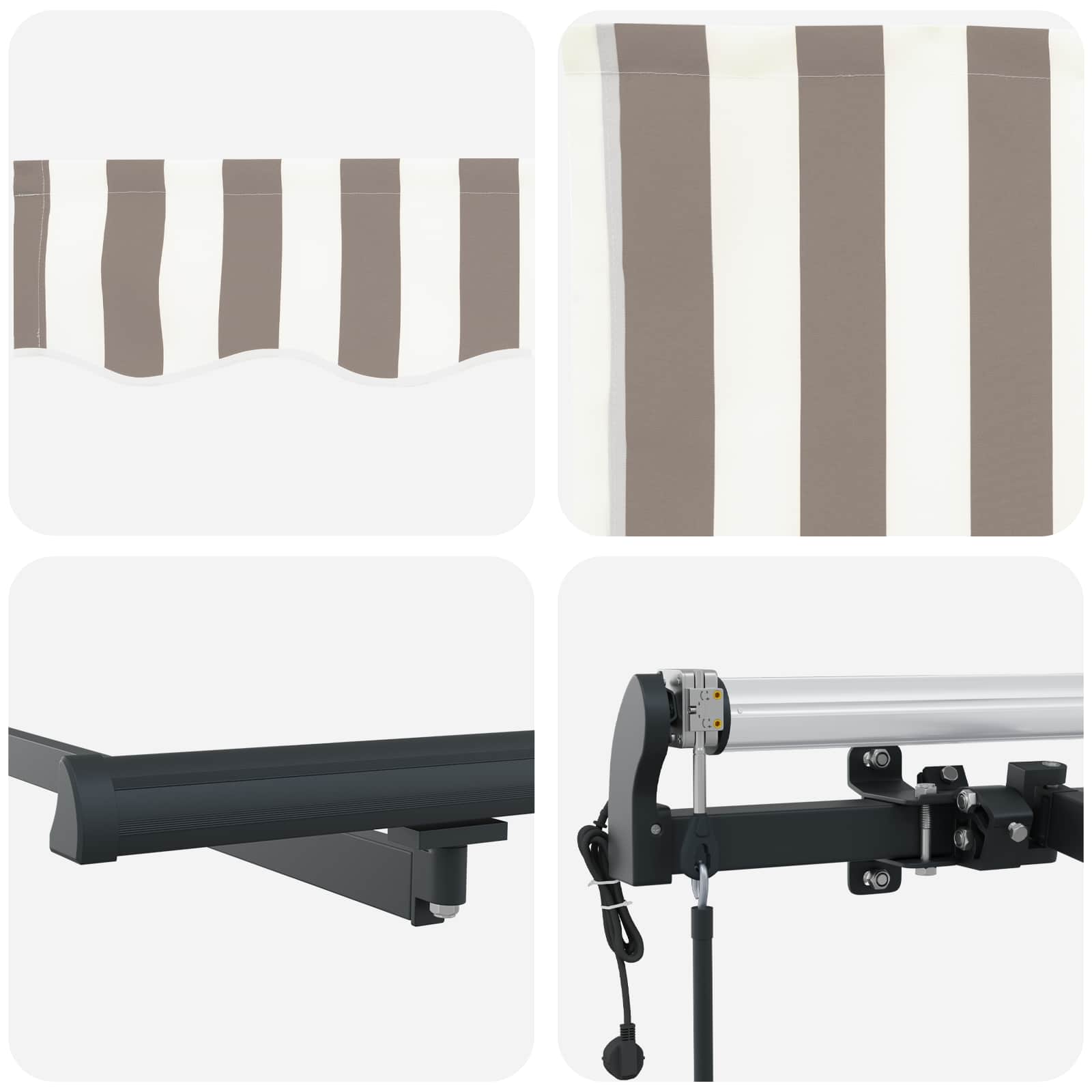 Tenda retrattile Grigio chiaro e bianco 400 × 300 cm | homemem39