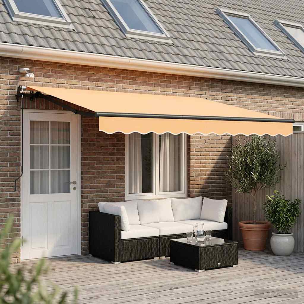 Tenda retrattile Sabbia 500 × 350 cm Poliestere | homemem39