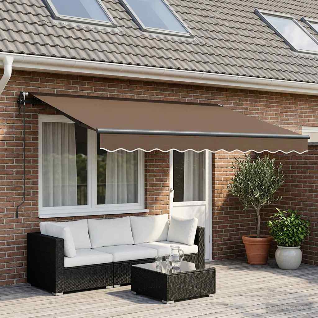 Tenda retrattile Tortora 600 × 350 cm Poliestere | homemem39