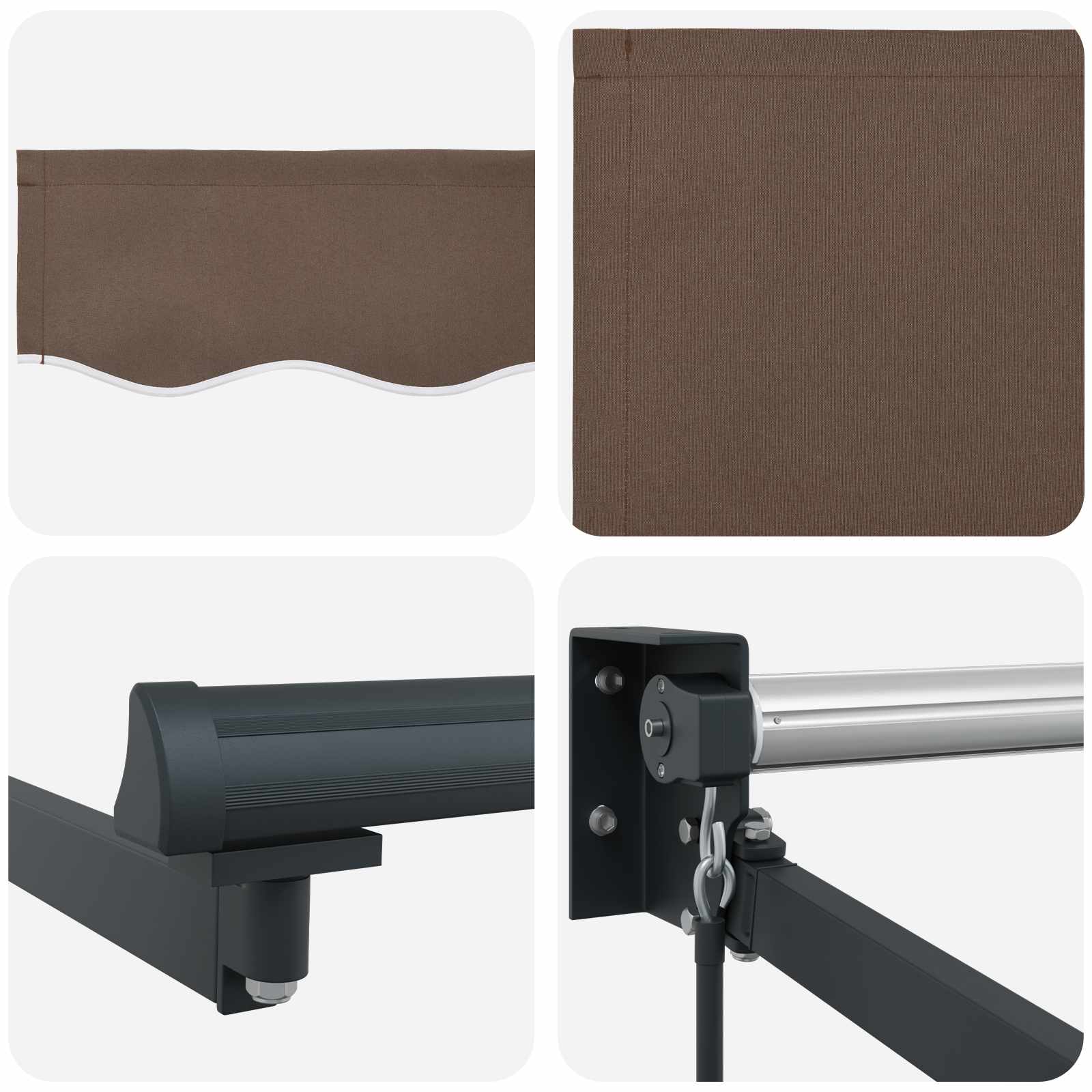 Tenda retrattile Tortora 4 × 3 m 100% Poliestere e Alluminio | homemem39
