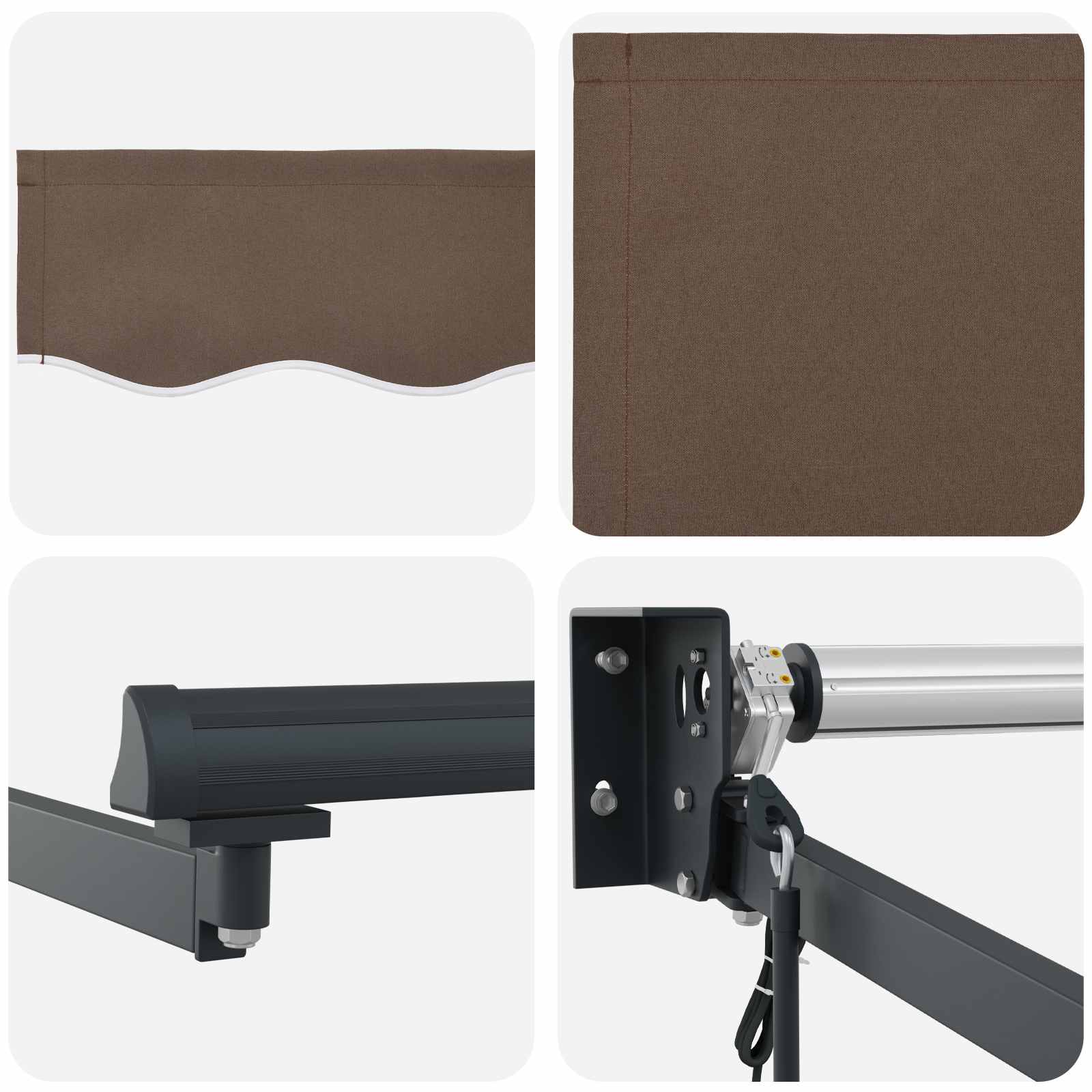 Tenda retrattile Tortora 4 × 3 m Poliestere e Metallo | homemem39