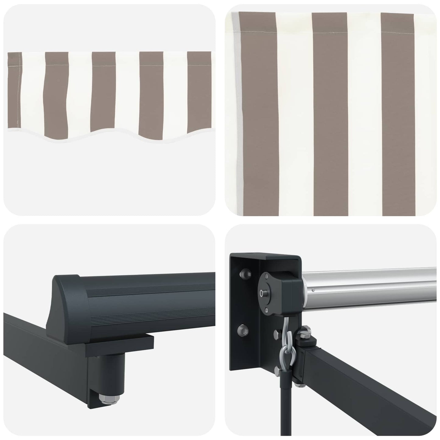 Tenda retrattile manuale con LED Grigio chiaro e bianco | homemem39