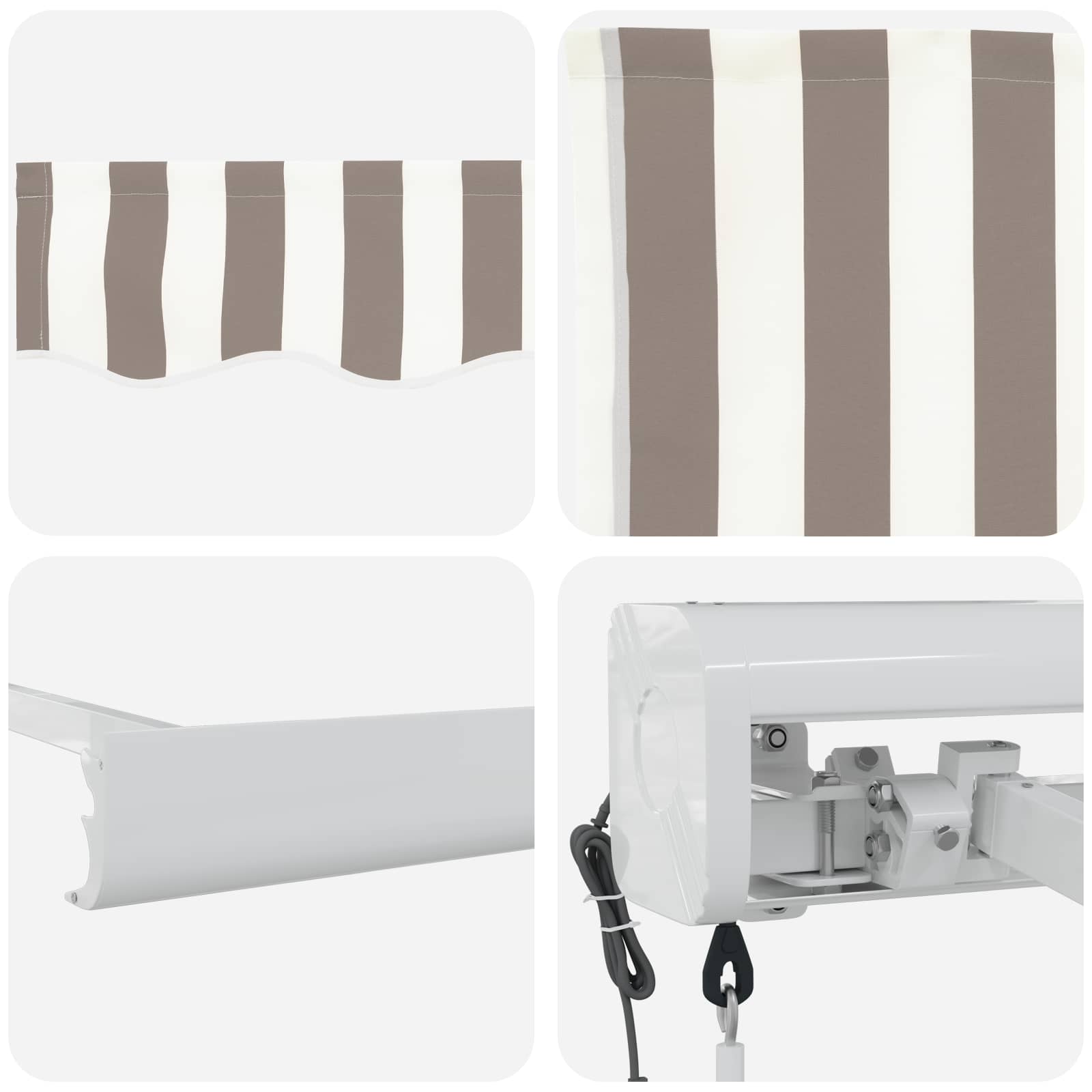 Tenda retrattile Grigio chiaro e bianco 400 × 300 cm | homemem39