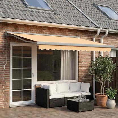 Tenda retrattile Sabbia 500 × 300 cm Tessuto e Metallo