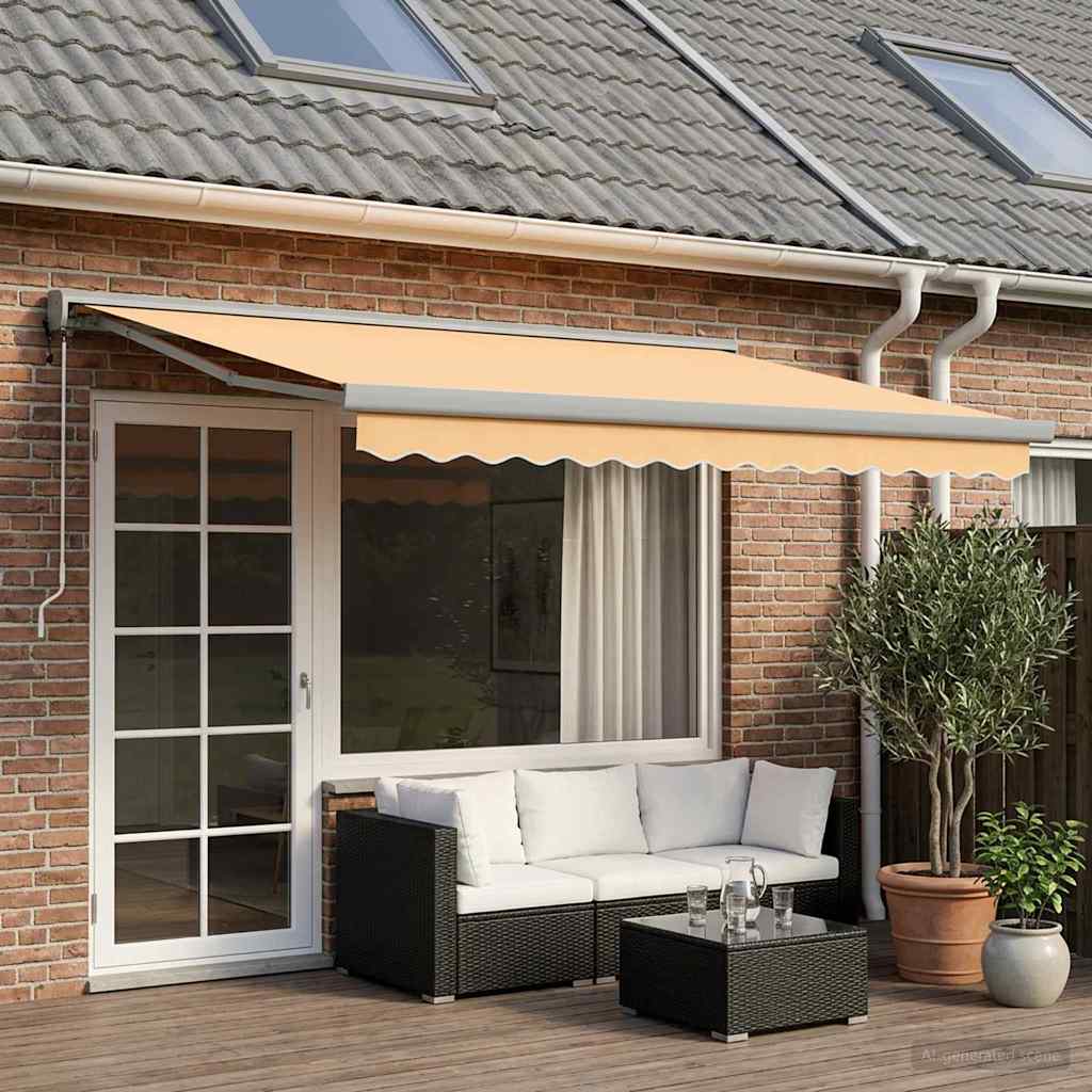 Tenda retrattile Sabbia 400 × 300 cm Tessuto e Metallo | homemem39