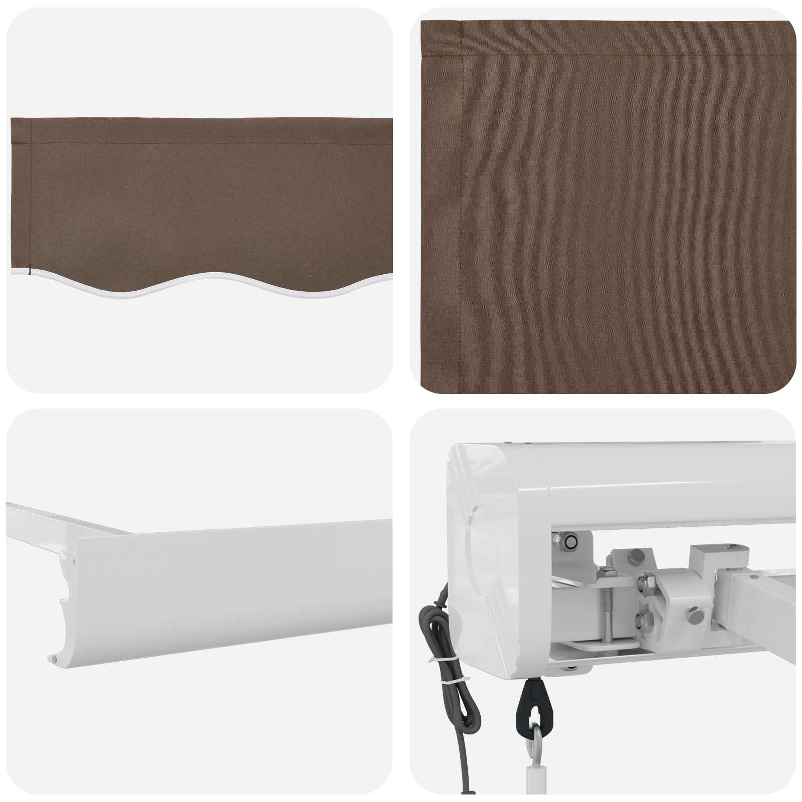 Tenda retrattile Tortora 400 × 300 cm Tessuto e Metallo | homemem39