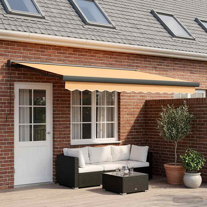 Tenda retrattile Sabbia 450 × 300 cm Tela e Alluminio | homemem39