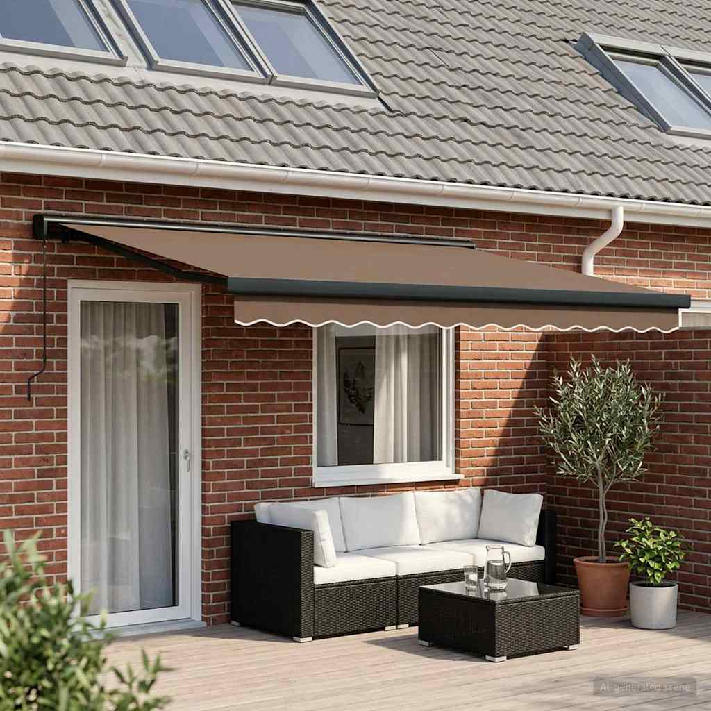Tenda retrattile Tortora 400 × 300 cm Tela e Alluminio | homemem39