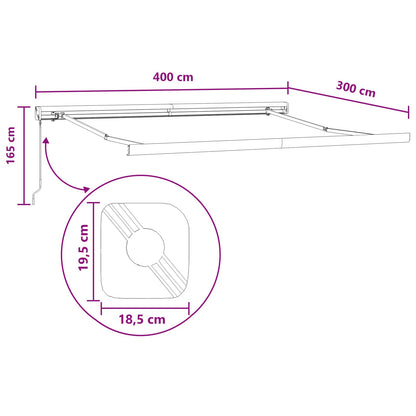 Tenda retrattile Tortora 400 × 300 cm Tela e Alluminio | homemem39