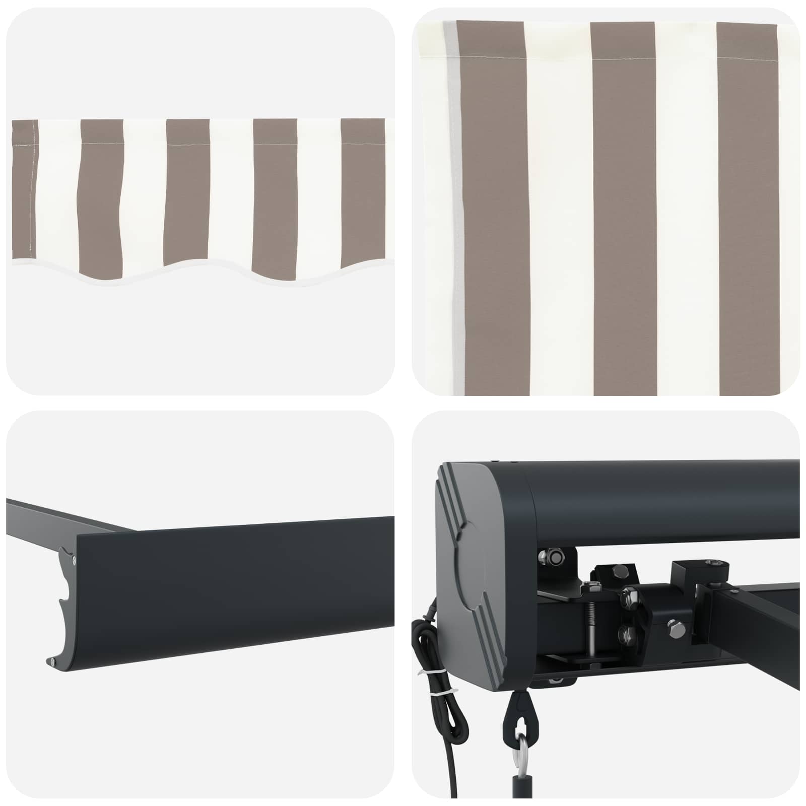 Tenda retrattile Grigio chiaro e bianco 400 × 300 cm | homemem39