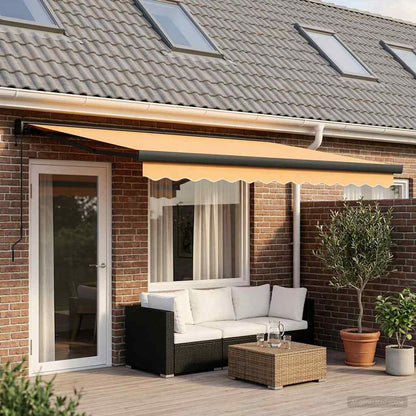 Tenda retrattile Sabbia 450 × 300 cm Tessuto e Metallo