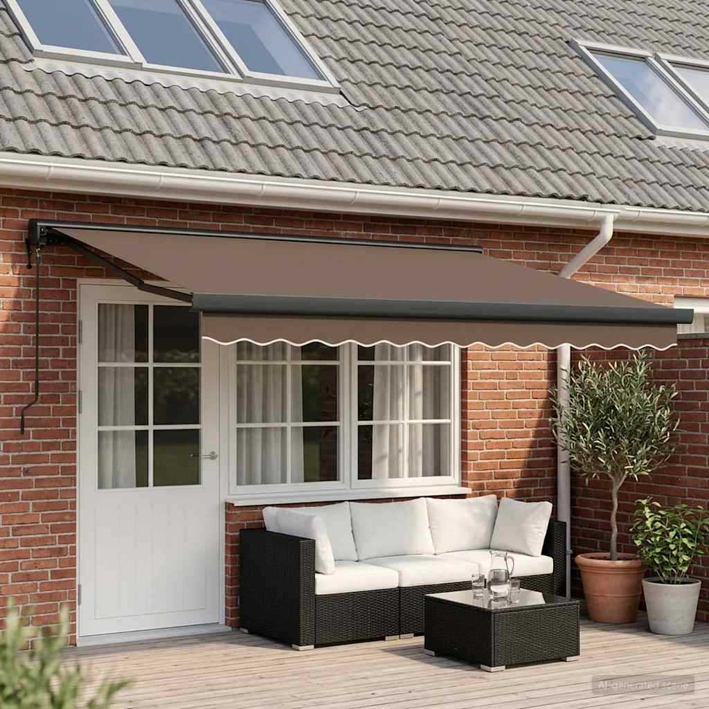 Tenda retrattile Tortora 500 × 300 cm Tessuto e Metallo | homemem39