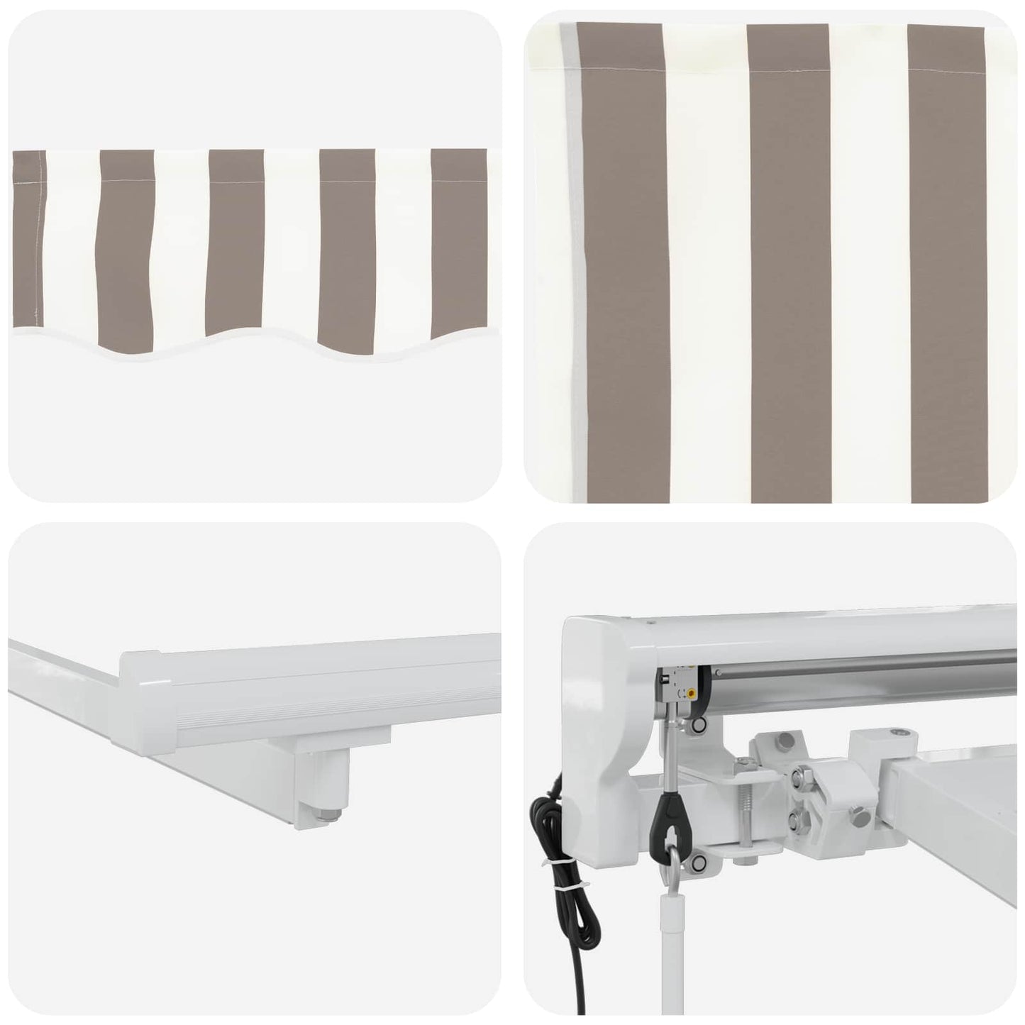 Tettuccio Elettrico Retrattile Grigio chiaro e bianco 4 × 3 m | homemem39