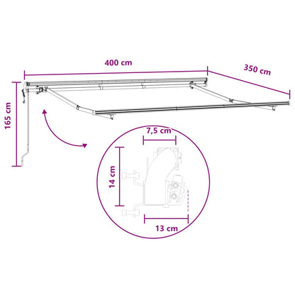 Tenda retrattile Tortora 400 × 350 cm Tessuto e Alluminio | homemem39
