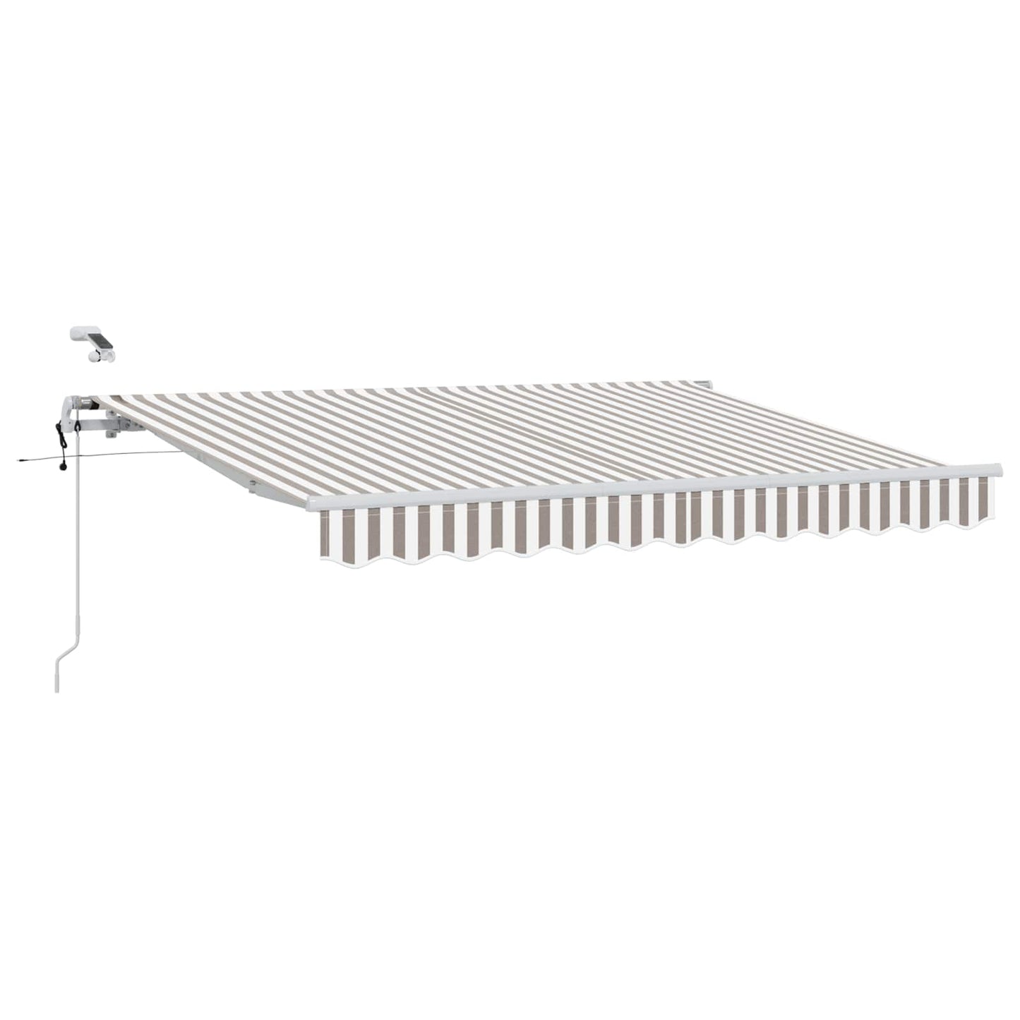 Tenda retrattile Grigio chiaro e bianco 400 × 350 cm Poliestere | homemem39