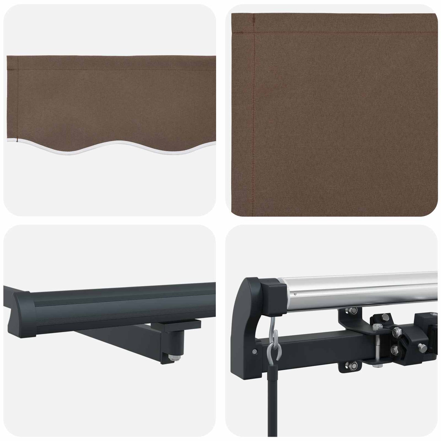 Tenda retrattile Tortora 400 × 350 cm Poliestere e Alluminio | homemem39